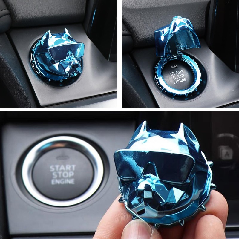 Car Push to Start Button Cover,Bulldog Push Start Stop Button