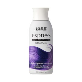 Kiss Express Semi-Permanent Hair Color 100mL (3.5 US fl.oz) (1 PACK, Real Purple)