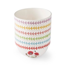 Portmerion Botanic Garden Meadow - 7" Round Stacking Bowl (Set of 6) | Assorted Florals with Colorful Laurel Leaf Border| Earthenware | Microwave & Dishwasher Safe | Home & Restaurant for Daily Use