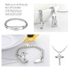 Flongo Couple Lock Key Jewellery Set: Silver Couples Bracelet Necklace