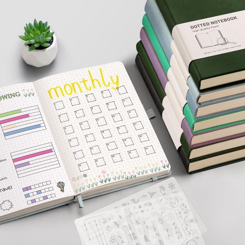 RETTACY A5 Bullet Dot Grid - Dotted Notebook With 320