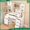 Yamissi Large Vanity Set Dressing Table with LED Lighted Mirror