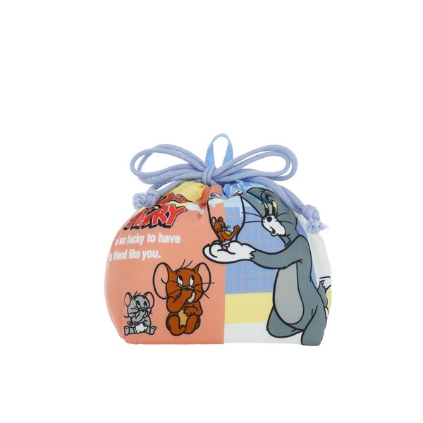 Marushin 4105068900 Lunch Bag with Gusset, Drawstring Tom & Jerry, Colorful World, Kindergarten, School Entrance Preparation, Kindergarten, Elementary School, Boys, Girls, Character