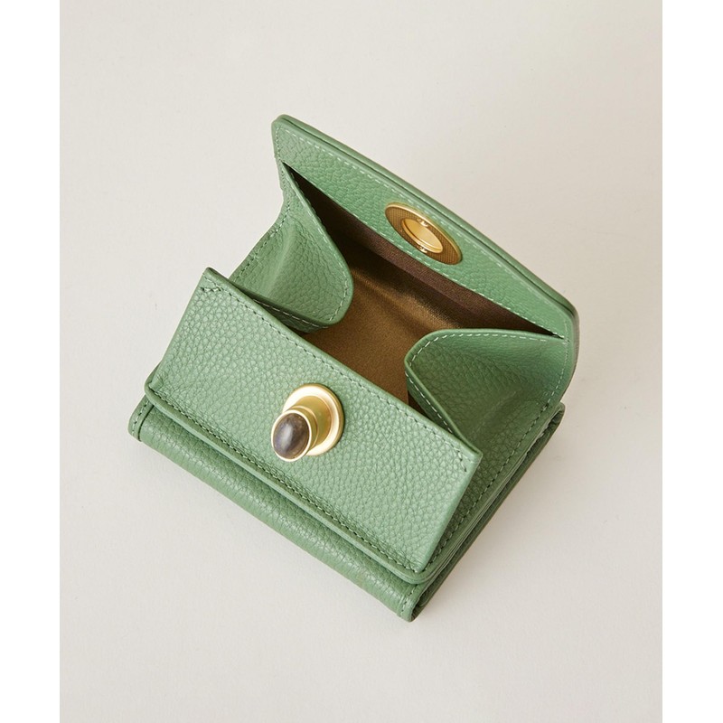 Hazel Trifold Wallet, Natural Stone, Mini Wallet, Women's, retro green