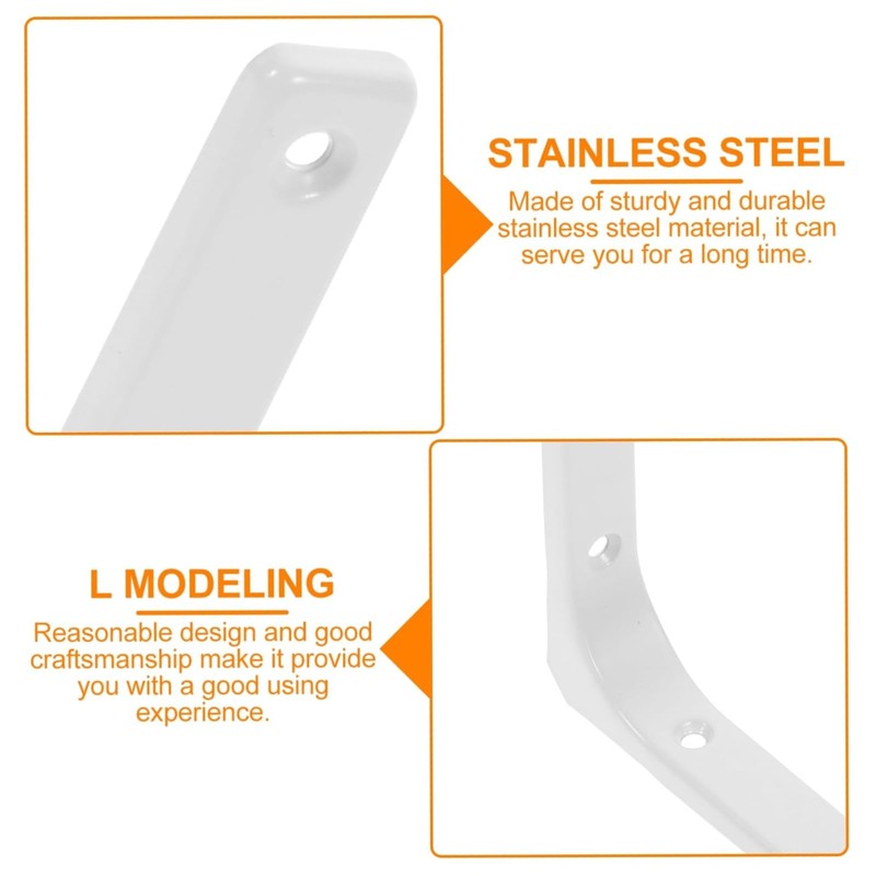 Shelf Brackets White 4 Pcs 6 Inch Premium Right Angle