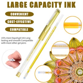 ZZWUAPT 90 Pack Yellow Orange Tone Gel Pens, 30 Yellow Orange Gel Pens with 60 Refills,40% More Ink Colored Gel Pens for Adults Coloring Books Drawing Doodling Scrapbook Journaling