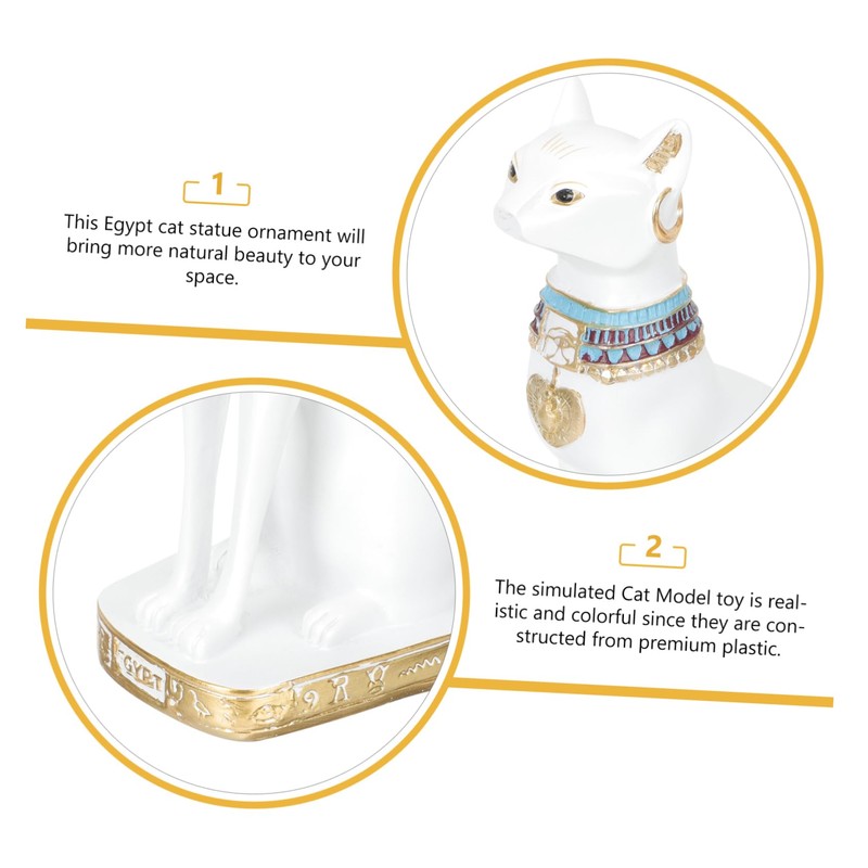 Ciieeo Lifelike Decorative Cat Figurine Small Egypt Cat Model for