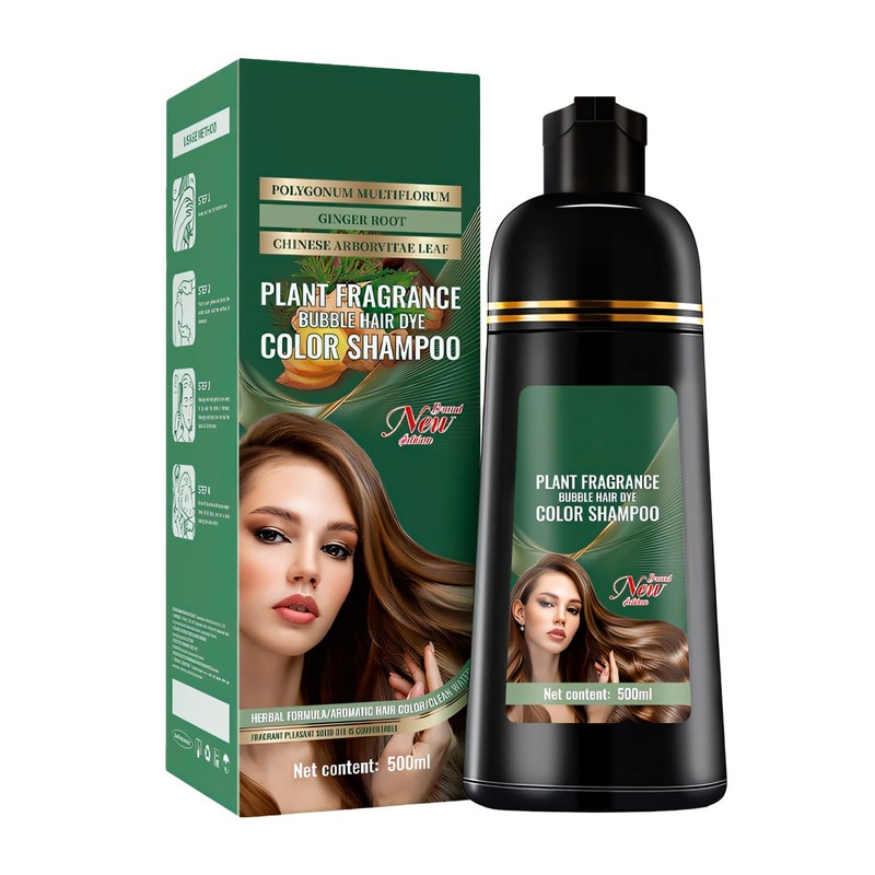 Shampoo para Canas 3 en 1, Shampoo Tinte Instantaneo Cubre