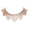 EVER FAITH Rhinestone Crystal Tassel Fringe Chain Necklace Summer Club