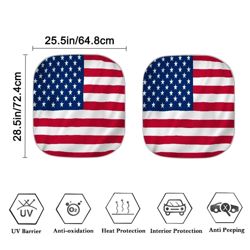 TSVAGA American Flag Car Windshield Sun Shade Foldable Car Cover