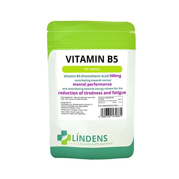 Vitamin B-5 500 mg 1-a-day 3-pack 270 tablets pantothenic acid B5 brain energy
