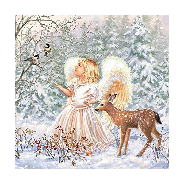20 Napkins Christ Child Angel Christmas Deer 33 x 33