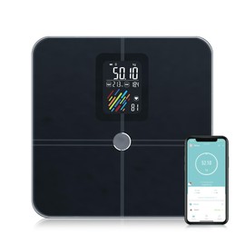 Fitdays Smart Scale for Body Weight,Digital Bathroom Scale BMI Weighing Bluetooth Body Fat Scale, Body Composition Monitor Health Analyzer with Smartphone App, 400 lbs (FI2019LB-B Black)