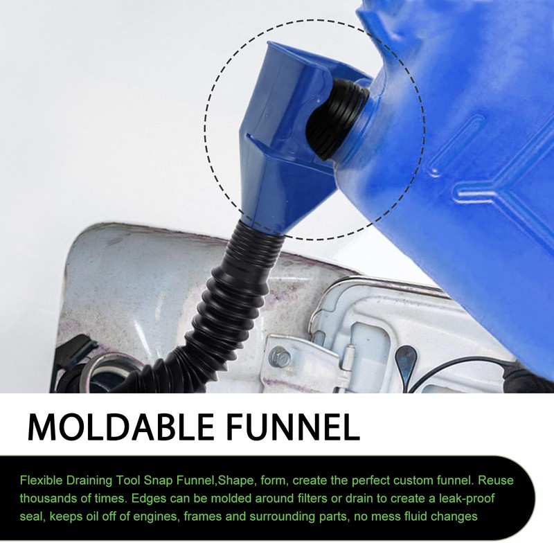 MOXRUQ 5 PCS Retractable Car Fuel Funnel, Handhold-Free Flexible Draining