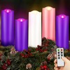 5 Pcs Christmas Advent Pillar Candles LED Flameless Advent Candle