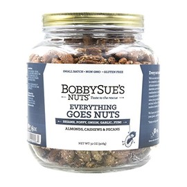 BobbySue's Nuts Everything Goes Nuts Style - Gourmet Nut Mix of Almonds, Cashews, Pecans (32 ounce)