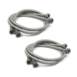 2 Pairs of 1/2" x 1/2" (Female to Female) BSP (900mm) Kitchen Basin Monobloc Mixer Tap Connector Flexible Hose Pipes Tail