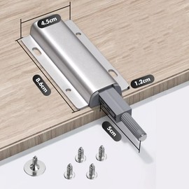 shinfly Push to Open, Pressure Door Opener with 24 Screws, Pressure Opener Cabinet Magnetic Door Opener Drawers Pressure Opener Cabinet Door Magnetic Catch Pack of 6