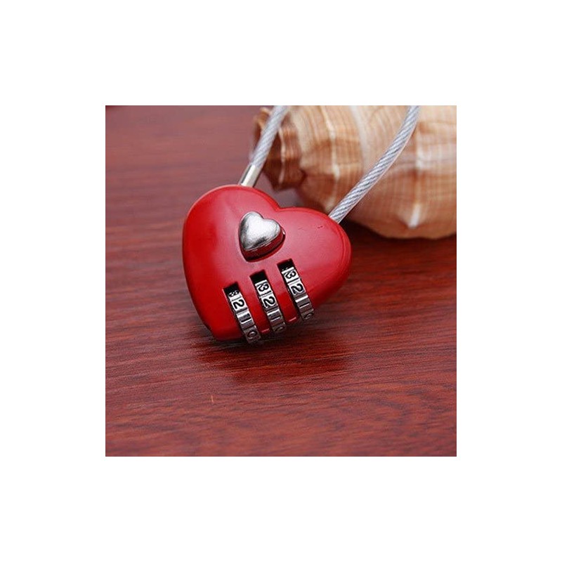 Mini Love Heart Lock,Red Heart Padlock, Mini Code Lock, Wire