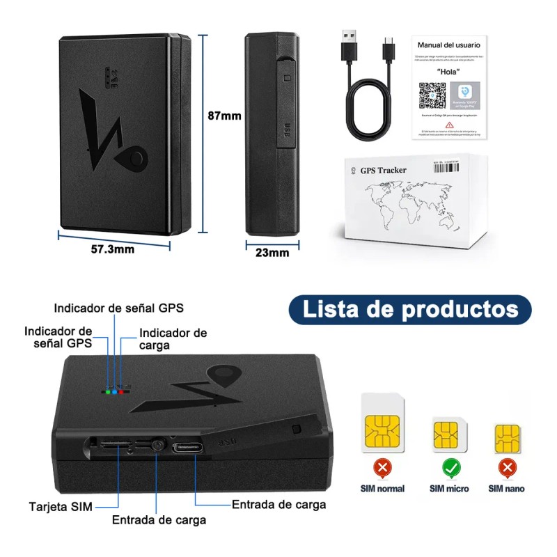Mini Gps Tracker Auto Tiempo Real 6000mah 2g 4g Con