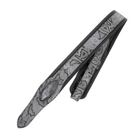Walker & Williams SF-106 Slate Grey Python Textured Snake Pattern Strap with Snakehead