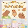Capybara Birthday Decorations - 180X110CM Capybara Happy Birthday Backdrop, Theme