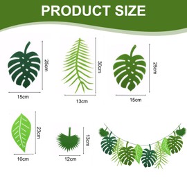 2 Stück Dschungel Deko Geburtstag,Grün Palmenblätter Deko,Künstliche Tropische Blätter Dekoration,Wiederverwendbar,für Geburtstagsfeiern Dschungel-Mottopartys Hawaii Gartenparty (Grün)