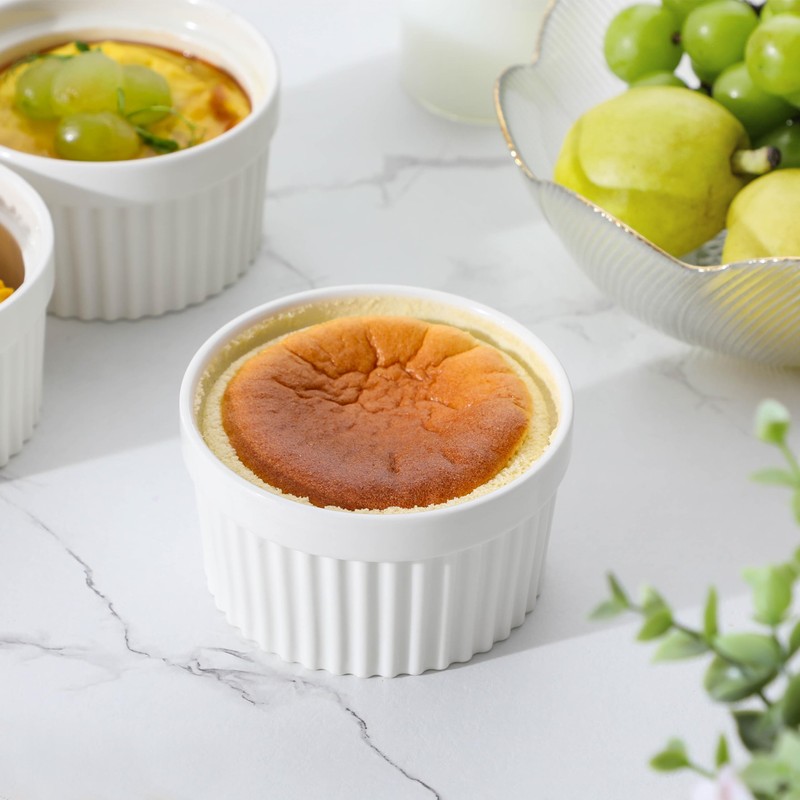 MALACASA Ramekins 12 oz Oven Safe, Porcelain Creme Brulee Ramekins