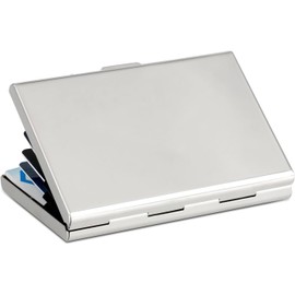 BARGAIN4ALL Credit Card Holder Protector Metal Case, RFID Protected Credit Card Business Wallet Holder, 6 Slots Men & Women Safety Card Holder (Silver)