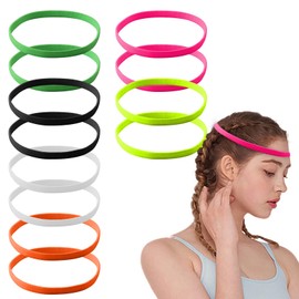 Elastic Thin Headbands for Men and Women, 6 Colors Slim Headband, Non-Slip Sports Headband, Stretchy Hair Bands for Girls Boys Teens Workout Accessories (12 Pack)