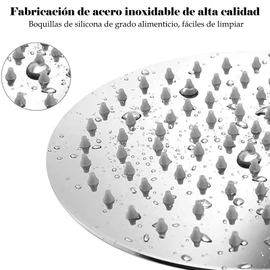 RabbitStorm Cabeza de Ducha de Lluvia de Alta Presión, Regadera Forma Redonda de Acero Inoxidable Tipo SUS304, Rotación de 360 Grados-con Boquilla de Silicona-Ultra Fino Ahorro de Agua Regaderas Fijas (6Inches/15cm)