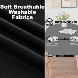 Limalred Fitted Spandex Oval Tablecloth, Soft Skin Friendly Non Pilling Breathable Fabric Table Cover with Elastic Band for Dining Gathering Party Banquet Decoration 48 x 72 Inch Black