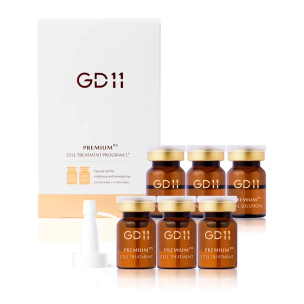 GD11 Premium Rx Cell Exosome Treatment | Premium Home Aesthetic Skin Care Set for Skin Regeneration Serum | Anti-Wrinkle and Anti-Aging Face Ampoule for Elasticity Care, 3 Pairs (0.1oz. + 0.2 fl.oz.)