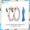 FERQUNE 3/16 Inch Black Backed Copper Foil Foil Tape for