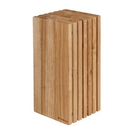 Zassenhaus Slotted Knife Block for 12 Knife Storage, 5.4" x 5.4" x 10.8"H-Oak Wooden Knife Block-Countertop Knife Holder