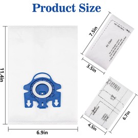15 Pack 3D GN Vacuum Dust Bags Replacement for Classic C1, Complete C2 C3, S227 S240, S270, S400, S400i, S600, S2, S5, S8 Series 4 Motor Protection Filter and 4 AirClean Filters.