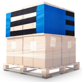 Woanger 19" x15ft Cargo Strapping Bands, Adjustable Packing Straps, Reusable Pallet Wrap Ties, Oxford Cloth Cargo Bandage for Palletizing, Shipping Logistics and Packing, Blue