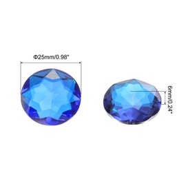 sourcing map Flat Back Round Acrylic Rhinestones,25mm Deep Blue Flatback Crystal Rhinestones for Crafts Clothes Shoes DIY Decoration Gifts 25Pcs