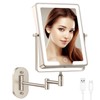 FASCINATE Rechargeable Wall Mounted Makeup Mirror, Bathroom Mirror Rectangle 8.7