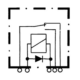 HELLA 4RD 007 903-021 Relay, main current - 24V - 5-pin connector - Wiring Diagramme: W3 - Plug: B1 - Normally Closed Contact/Normally Open Contact/Changeover Contact - Colour: Black - without holder