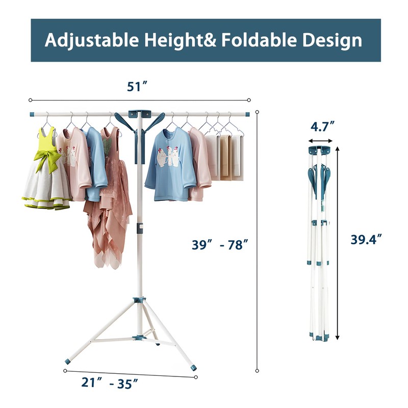 JAUREE Tripod Clothes Drying Rack Folding Indoor, Portable Drying Rack