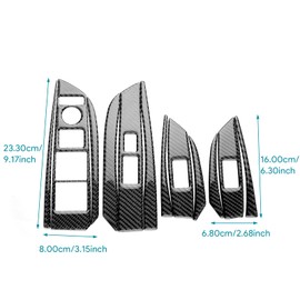 AIRSPEED for Acura ILX 2013-2022 Door Window Button Frame Cover Center Console Carbon Fiber Interior Trim Accessories, Black