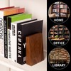 BULETE Natural Walnut Book Ends, Sturdy Book Holders for Heavy
