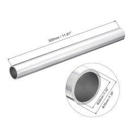 sourcing map 6063 Aluminum Round Tube, 35mm OD 29mm Inner Dia 300mm Length Pipe Tubing for Industry DIY Projects