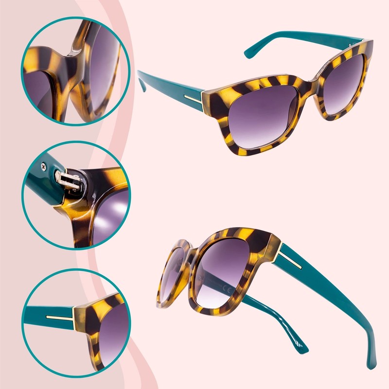 SQUAD Women's Square Sunglasses Large Rectangular Fashion Elegant 100% UV400