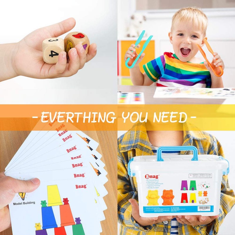 Bmag Counting Bears with Matching Sorting Cups,Pre-School Math Learning Games