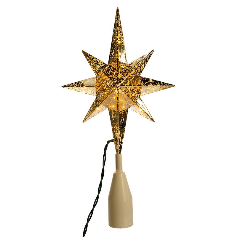 Kurt Adler Ul 10 Light Gold Bethlehem Star Treetop