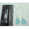 Sea Stamped Sea Glass Eclipse Drop Earrings-Sterling Silver Drop Earrings