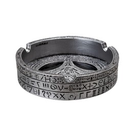 Pacific Giftware Gray Alien Ashtray with extraterrestial symbols and Black piercing Alien eyes.