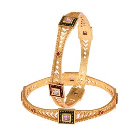 Efulgenz Indian Bollywood Antique Traditional Kundan Rhinestone Wedding Bridal Bracelet Bangle Set Jewelry (2 Pc)